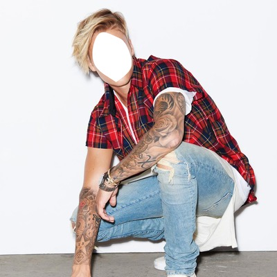 Gezicht Justin Bieber 2015 Montage photo