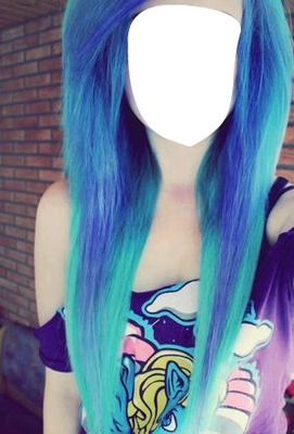 cheveux bleu フォトモンタージュ