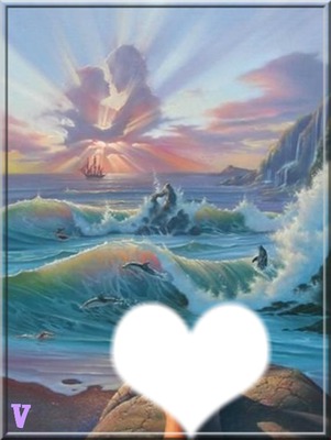 ocean amour Photo frame effect