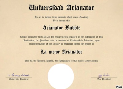 Diploma Arianator Fotomontasje