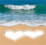 coeur sur la plage Φωτομοντάζ