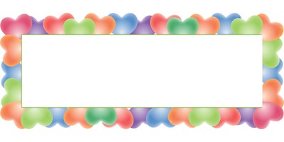 1 cadre rectangle avec des coeurs multicolores Fotómontázs