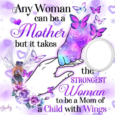 mom of a child with wings Photo frame effect