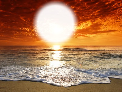 Beach Sunset Fotomontaža
