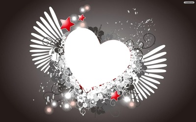 Flying Love Heart Photo frame effect