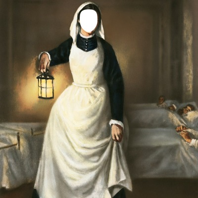La dama de la lámpara Fotomontaż