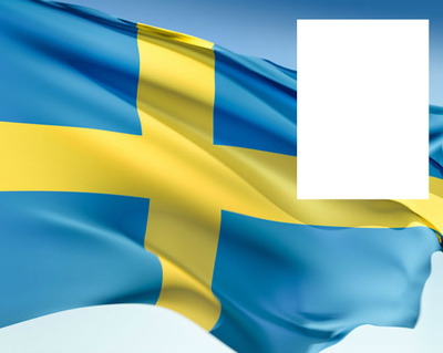 Sweden flag flying Photo frame effect