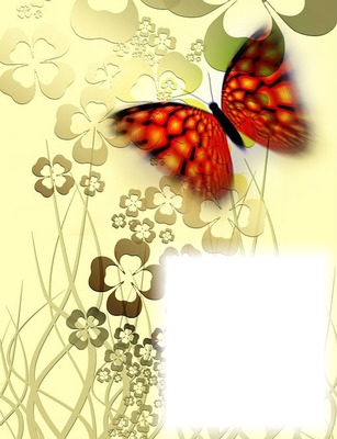 Papillon-trèfles à 4 feuilles Photomontage