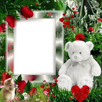 Cadre avec un ourson Fotomontage