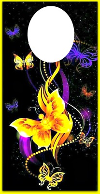 YELLOW BUTTERFLY Photo frame effect