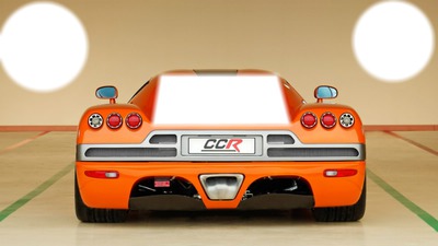 orange car Montaje fotografico