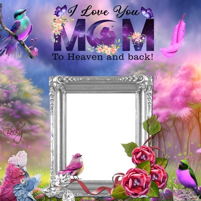 mom love u to heaven an back Photo frame effect