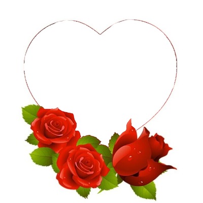 corazón y rosas rojas. Fotoğraf editörü