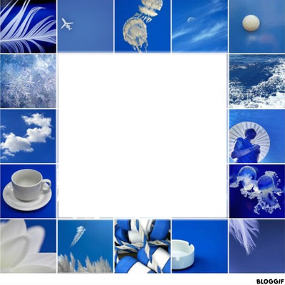 carré bleu Fotomontage