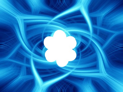 fleur dans fond bleu Fotomontaggio