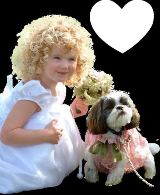 Enfant et chien Photo frame effect