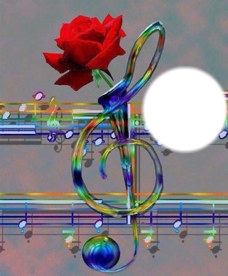 musique et rose フォトモンタージュ