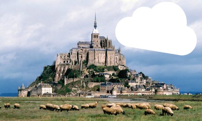 Les moutons du Mont St Michel Montaje fotografico