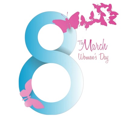 día de la mujer, 8 de marzo. Fotomontasje