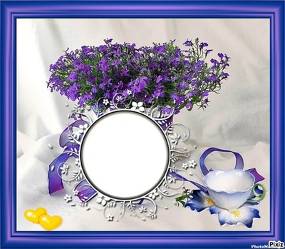 ***Trés fleurs bleue*** Photomontage