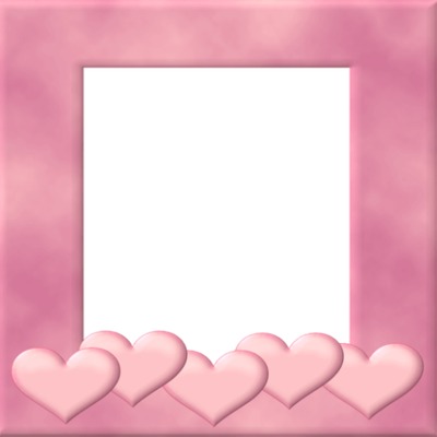 cuadro rosado, corazones, 1 foto Fotomontasje