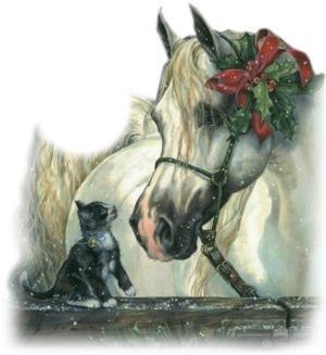 Cheval et chat Photo frame effect