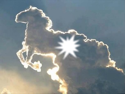 cheval nuage Fotomontaža