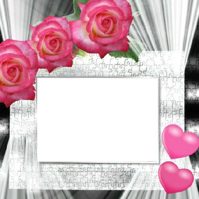 ROSE AND HEARTS Photo frame effect