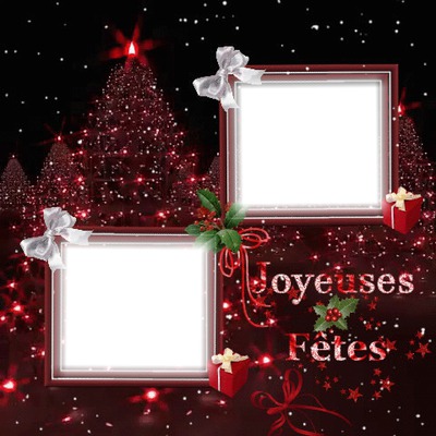 2 photos Joyeuses Fêtes Noël iena Fotomontažas