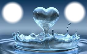 coeur bleu eau Photomontage