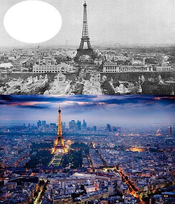 Paris d avant et d aujourd hui Fotomontaža