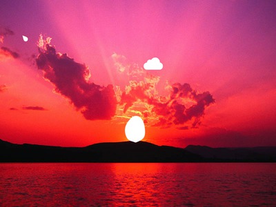 puesta del sol Valokuvamontaasi