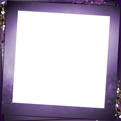 cadre fleurie violet Montaje fotografico