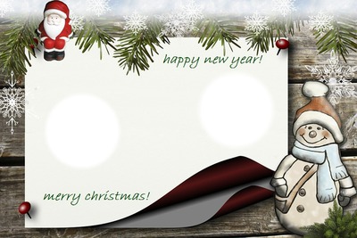 merry christmas -,happy new year Photo frame effect