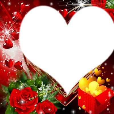 Coeur avec  des roses Фотомонтажа