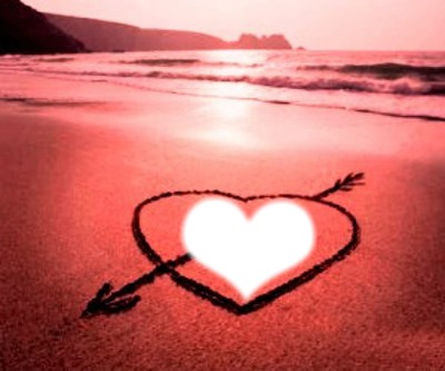 Coeur sur la plage Фотомонтаж