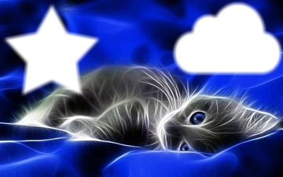 chat étoile nuage Fotomontasje