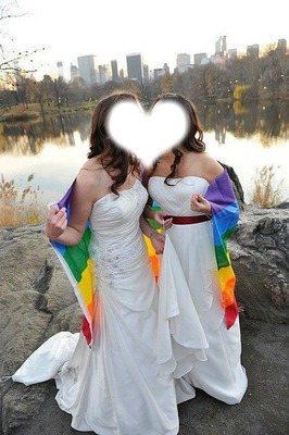 Couple lesbien Photo frame effect