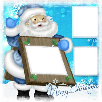 Père Noël bleu Photomontage