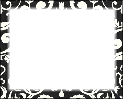 cadre noir blanc feuille Photo frame effect