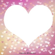 Base de coração com fundo de corações rosa Photo frame effect