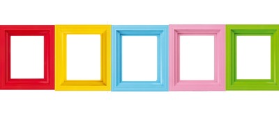5 cadre multicolores Fotomontage