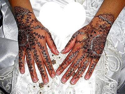 mains henné mariage -1 coeur Fotomontaż