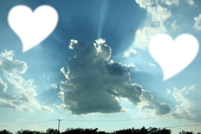 Coeur dans les nuages Фотомонтажа