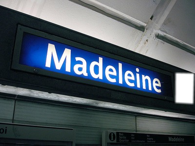 Panneau Station de Métro Madeleine Photo frame effect