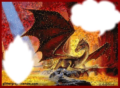 dragon dans feu Photomontage