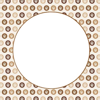 huellitas, marco circular. Fotomontasje