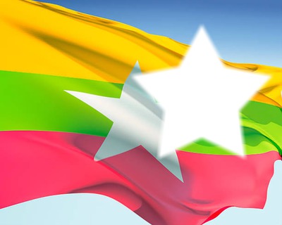 Myanmar flag Photomontage