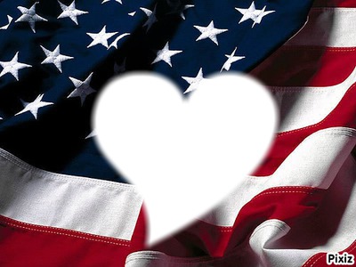 drapeau américan LOVE Photo frame effect