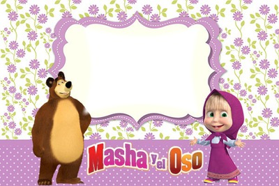 masha y el oso Photo frame effect | Pixiz